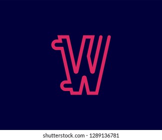 Luxury letter W logo. Elegant identity design. Linear creative monogram logo - Vector
