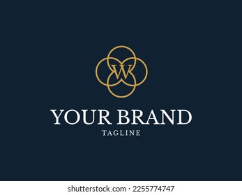 Luxury Letter W Logo Icon, Classy Vintage vector design concept for emblem, jewelry shop