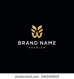 Luxury letter W wheat logo design