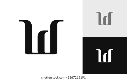 Luxury letter WD initial monogram logo design