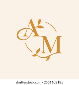 Luxury Letter AM Wedding Logo