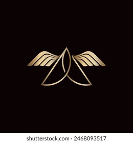 Luxury Letter A with Wings Logo Icon Vector