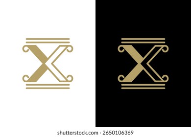 Luxury Letter X Column Architecture Logo