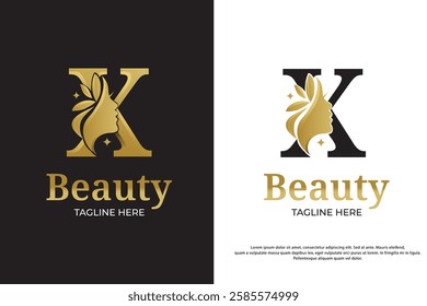 luxury letter x initial logo design template