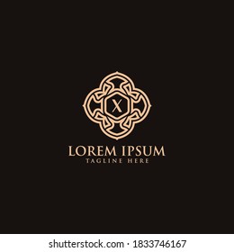 luxury letter X Logo Design Template Vector Graphic Branding Element.