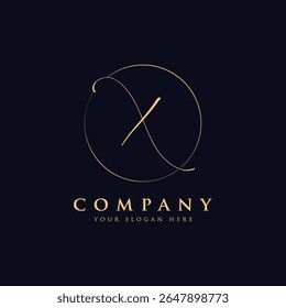 Luxo carta x modelo logotipo na cor dourada. Moderno moderno design inicial de logotipo de luxo x letra. Modelo de vetor de design de logotipo x carta premium real.