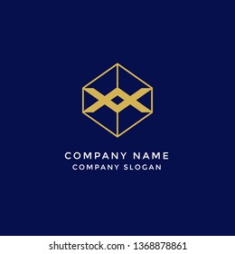 Luxury Letter X Monogram Logo Template elegant geometric hive