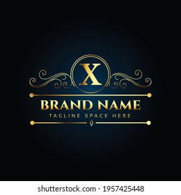 Luxury letter x monogram vector brand logo design.