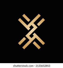 luxury letter X nordic logo design