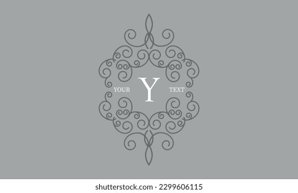 Luxury letter Y logo template. Elegant monogram for restaurant, royalty, boutique, cafe, hotel, heraldic, jewelry, fashion and other business card design vector illustration.