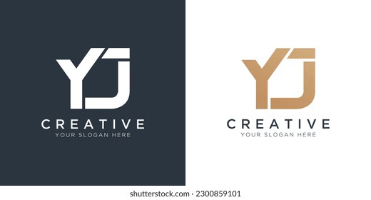 Luxury Letter Yj Logo Template In Gold And White Color. Initial Luxury Yj Letter Logo Design. Beautiful Logotype Design For Luxury Company Branding.