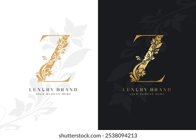 Luxury letter Z golden name initial modern logo design