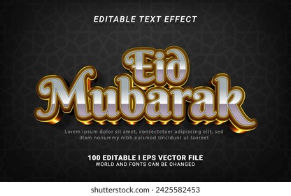 letras de lujo eid mubarak efecto de texto editable