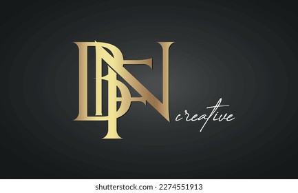 luxury letters BFN jewellery fashion monogram logo. creative golden premium logo