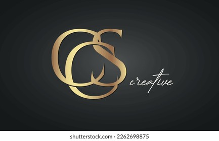 luxury letters CCS golden logo icon  premium monogram, creative royal logo design