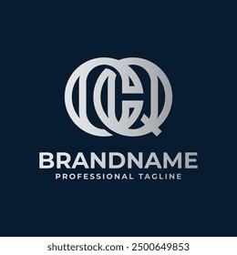 Logotipo del monograma de CQ de las letras de lujo, conveniente para cualquier negocio con las iniciales de QC o de CQ