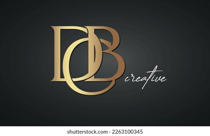 luxury letters DCB golden logo icon  premium monogram, creative royal logo design