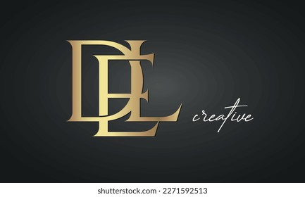 luxury letters DEL golden logo icon  premium monogram, creative royal logo design