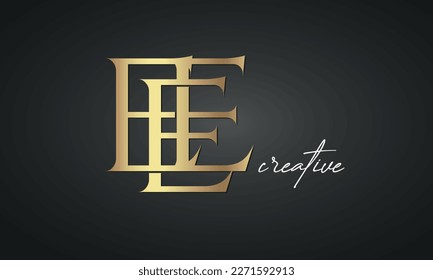 luxury letters EEE golden logo icon  premium monogram, creative royal logo design
