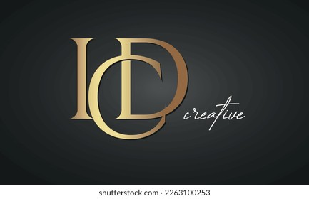 Luxusbriefe ICD goldenes Logo Symbol Premium Monogramm, kreatives königliches Logo-Design