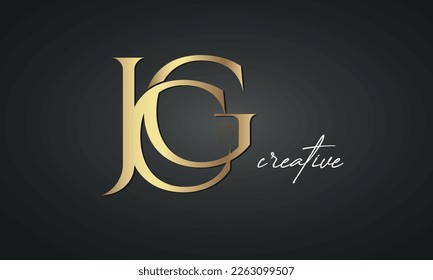 luxury letters JCG golden logo icon  premium monogram, creative royal logo design