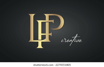 luxury letters LFP Jewellery fashion monogram logo.  creative golden premium logo