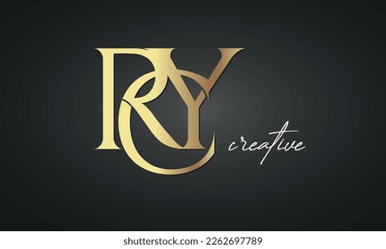 luxury letters RCY golden logo icon  premium monogram, creative royal logo design