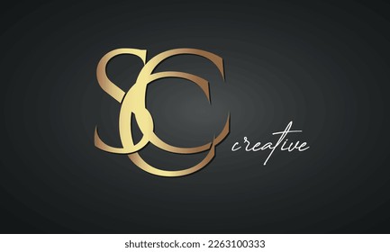 luxury letters SCC golden logo icon  premium monogram, creative royal logo design