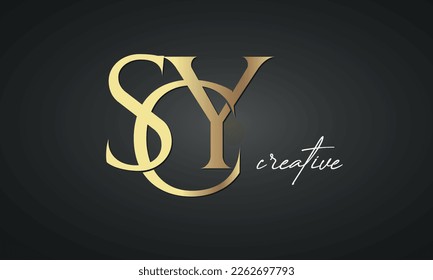 luxury letters SCY golden logo icon  premium monogram, creative royal logo design