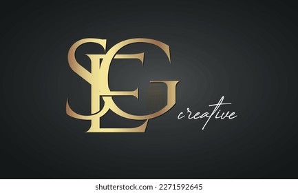 luxury letters SEG golden logo icon  premium monogram, creative royal logo design