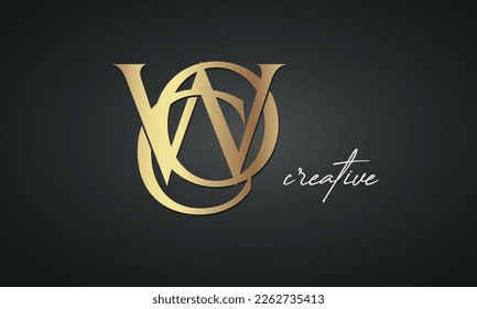 luxury letters WCO golden logo icon  premium monogram, creative royal logo design