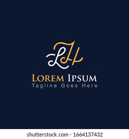 Luxury LH logo Signature HL icon design vector for law farm consulting