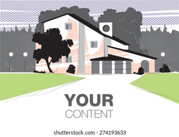 Luxury life. Cottage. Vector