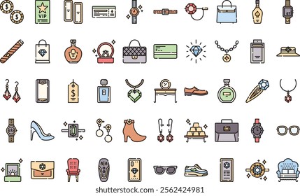 Luxury lifestyle icons High-Quality Vector Icons Collection with Editable Stroke. Ideal for Professional and Creative Projects.