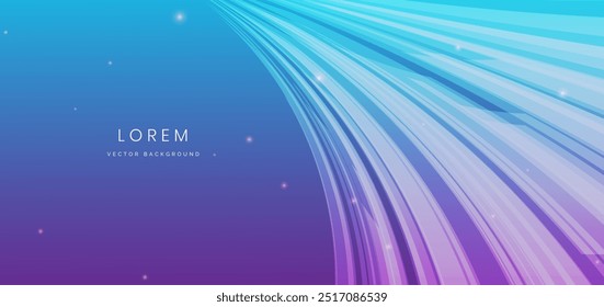 Luxury light blue background with curve glowing line lighting effect sparkle. Template premium award ceremony design. Vector illustration