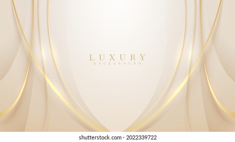 Luxury light brown abstract background combine with golden lines element. Illustration from vector about modern template design.