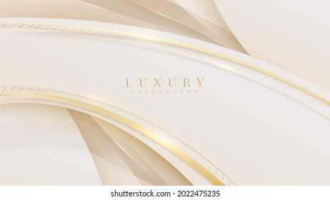 Luxury light brown abstract background combine with golden lines element. Illustration from vector about modern template design.