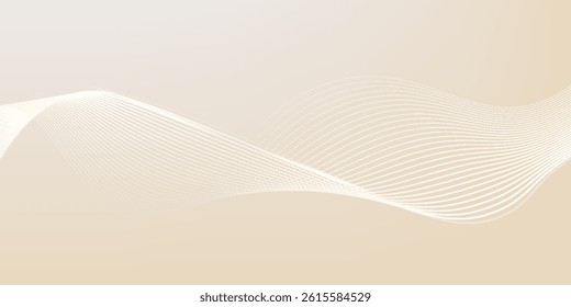 Luxury light brown abstract background combine with golden lines element.