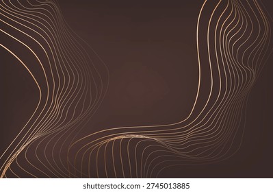 Luxury light brown abstract background combine with golden lines element. Illustration from vector about modern template design.