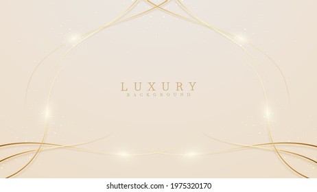 Luxury light brown pastel abstract background with golden lines sparkle. Illustration from vector about modern template design for a sweet and elegant feeling.