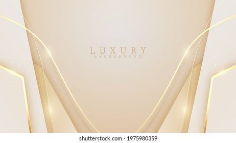 Luxury light brown pastel abstract background with golden lines sparkle. Illustration from vector about modern template design for a sweet and elegant feeling.