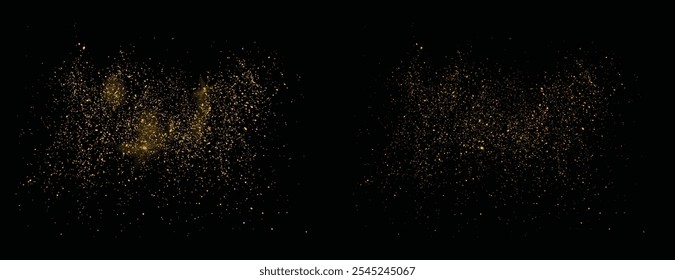 Luxury light effect gold glitter celebratory festive confetti background. gold glitter golden dust