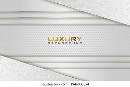 Luxury light silver background with golden line