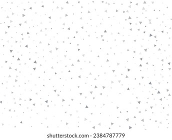 Lujoso fondo de confeti triangular plateado ligero de lujo. Textura festiva blanca