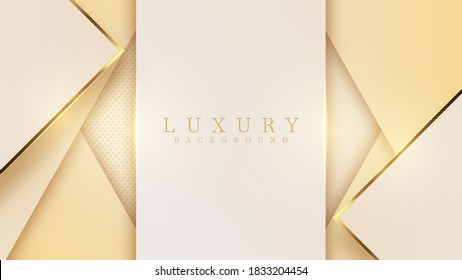 Luxury light yellow pastel abstract background combine with golden lines element, Illustration from vector about modern template deluxe design.