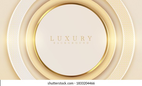 Luxury light yellow pastel abstract background combine with golden lines element, Illustration from vector about modern template deluxe design.