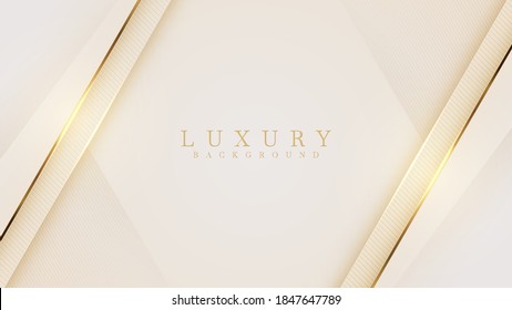 Luxury Light Yellow Pastel Abstract Background Combine With Golden Lines Element, Illustration From Vector About Modern Template Deluxe Design.