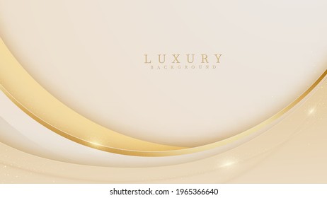 Luxury light yellow pastel abstract background combine with golden lines element, Illustration from vector about modern template deluxe design.