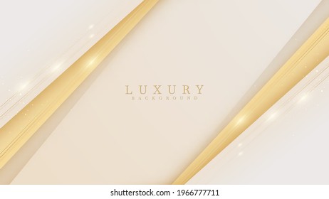 Luxury light yellow pastel abstract background combine with golden lines element, Illustration from vector about modern template design.