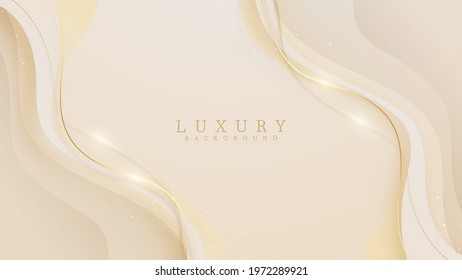 Luxury light yellow pastel abstract background with golden lines sparkle. Illustration from vector about modern template design for a sweet and elegant feeling.